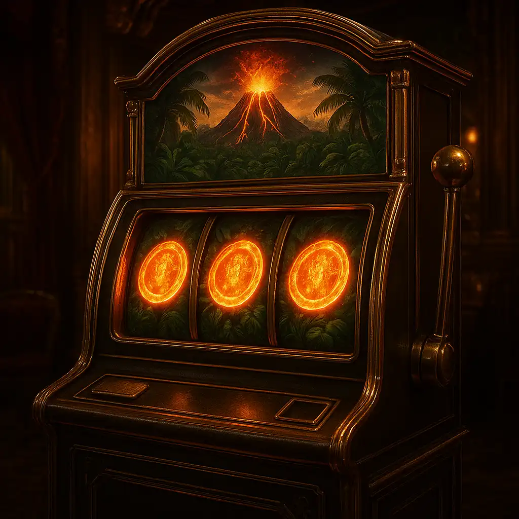 3 Coin Volcanoes slot game thumbnail at Luckzie Casino