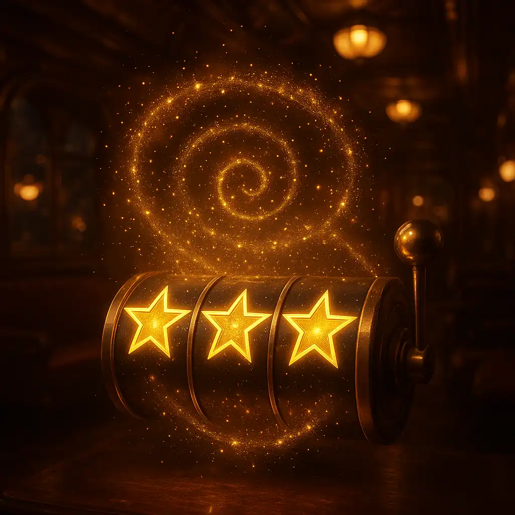 Illustration of glowing free spin symbols over a slot reel